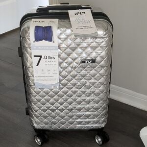 Silver Quilted Luggage